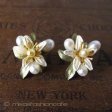 （画像用） マイケルミショー ピアス 　オレンジの花　真珠