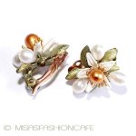 マイケルミショー　真珠 オレンジの花　イヤリング