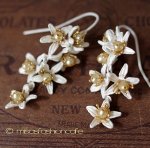 マイケルミショー ピアス 　オレンジの花　真珠