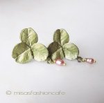 マイケルミショー ピアス 真珠　クローバー