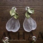 マイケルミショー ピアス 　ローズの花びら（ホワイト）