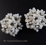 マイケルミショーイヤリング 　真珠 小花ブーケ