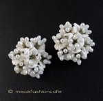 マイケルミショーイヤリング 　真珠 小花ブーケ