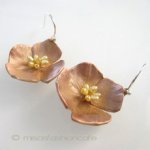 マイケルミショー ピアス 真珠 ポピーの花