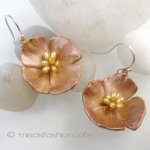 マイケルミショー ピアス 真珠 ポピーの花