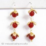 Michaud ピアス 天然石カーネリアンの実