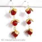 Michaud ピアス 天然石カーネリアンの実