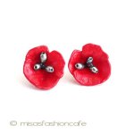 マイケルミショー　ピアス 　真珠・ポピー