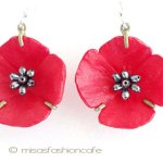 マイケルミショー　ピアス 　真珠・ポピー