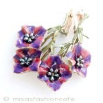 マイケルミショー再販 真珠 朝顔イヤリング