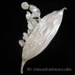 Michaud ブローチ 銀製 真珠のすずらん