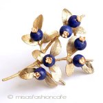 マイケルミショー 　ブローチ 24Kgp天然石ブルーベリー