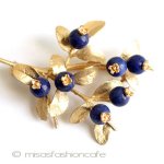 マイケルミショー 　ブローチ 24Kgp天然石ブルーベリー