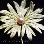 マイケルミショー ブローチ 真珠　ゼラニウムの花