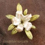 マイケルミショー ブローチ 真珠・ツツジの花　