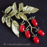 Michaud ブローチ ガラスのRomaトマト