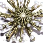 マイケルミショー ブローチ 真珠　菊の花　再販