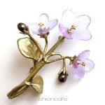 マイケルミショー ブローチ 真珠　スミレのお花