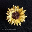 （画像用） マイケルミショーブローチ 天然石　ひまわりの花