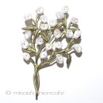 マイケルミショー ブローチ 真珠　かすみ草ブーケ