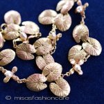 マイケルミショー　ブレス 真珠24Kgf　睡蓮の花