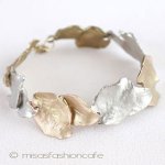 Michaud ブレスレット 金銀2トーン・リーフ