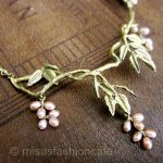 マイケルミショー ネックレス 真珠・藤のお花