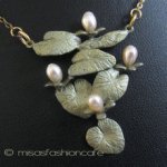 Michaud ネックレス 　真珠 睡蓮の花