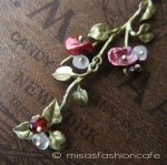 マイケルミショー ネックレス バラ　天然石とケシパール