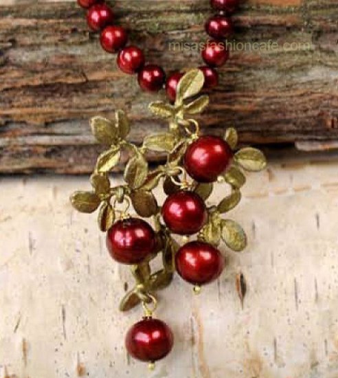 （画像用） マイケルミショー ネックレス 真珠のクランベリー