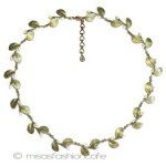 マイケルミショー ネックレス 真珠と葉ボタニカル