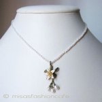 マイケルミショー ネックレス 　オレンジの花　真珠