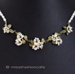 マイケルミショーネックレス 真珠 小花ブーケ