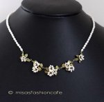 マイケルミショーネックレス 真珠 小花ブーケ