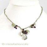 Michaudネックレス　再販 天然ガーネットのヒイラギ