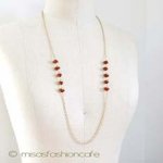 Michaudネックレス　 　天然石カーネリアンの実