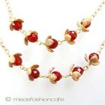 Michaudネックレス　 　天然石カーネリアンの実