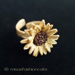 マイケルミショー 天然石ひまわり　リング