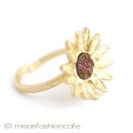 マイケルミショー 天然石ひまわり　リング