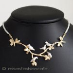 マイケルミショー 鳥と木　真珠ネックレス