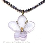 マイケルミショー　真珠 スミレの花　ネックレス