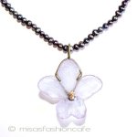 マイケルミショー　真珠 スミレの花　ネックレス