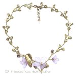 マイケルミショー　真珠 すみれの花　ネックレス