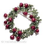 リース　ブローチ 真珠パールのベリー