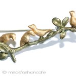 マイケルミショーブローチ 24Kgp　金の鳥と小枝