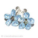 ミショーイヤリングすみれ 天然ケシパール　真珠