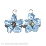 ミショーイヤリングすみれ 天然ケシパール　真珠