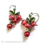 パール真珠クランベリー ピアスまたはクリップ