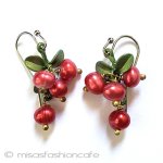 パール真珠クランベリー ピアスまたはクリップ