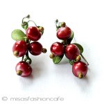 パール真珠クランベリー ピアスまたはクリップ